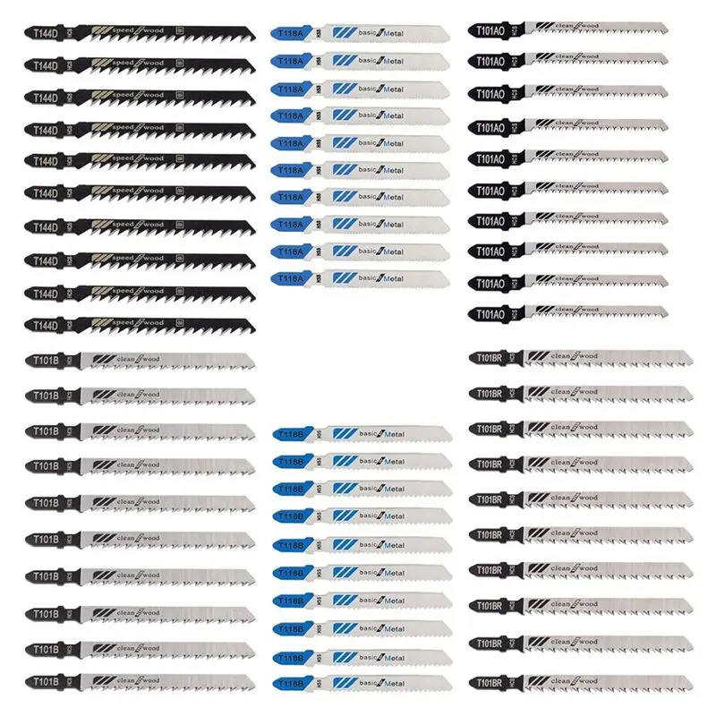 Special Offer~60 Pieces Jigsaw Blades Set For Wood, Plastic & Metal Cutting, T-Shank Jig Saw Blades Multi-Purpose Replacement Ki
Special Offer~60 Pieces Jigsaw Blades Set For Wood, Plastic & Metal Cutting, T-Shank Jig Saw Blades Multi-Purpose Replacement Ki