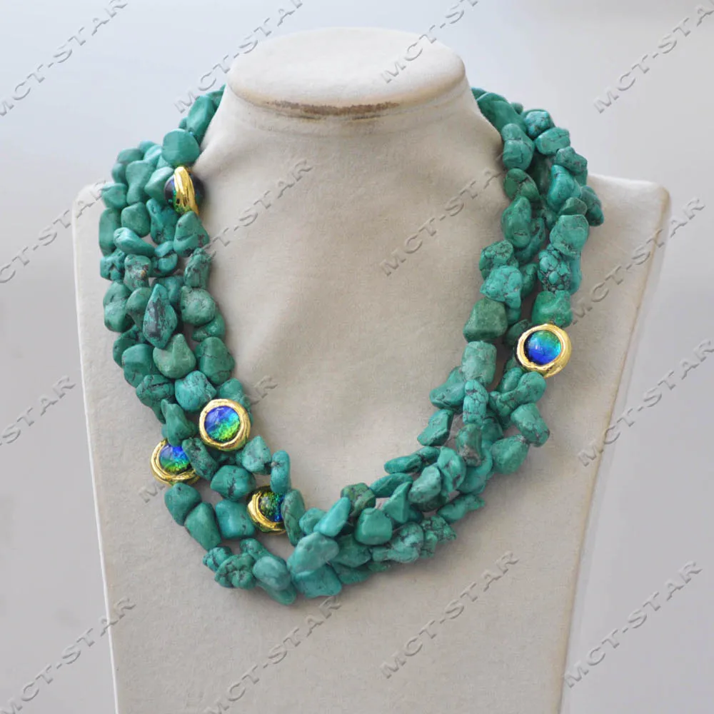 Z13922 4Row 18" Green Baroque Turquoise Round Ancient Glass Necklace Magnet Custom Jewelry
Z13922 4Row 18" Green Baroque Turquoise Round Ancient Glass Necklace Magnet Custom Jewelry