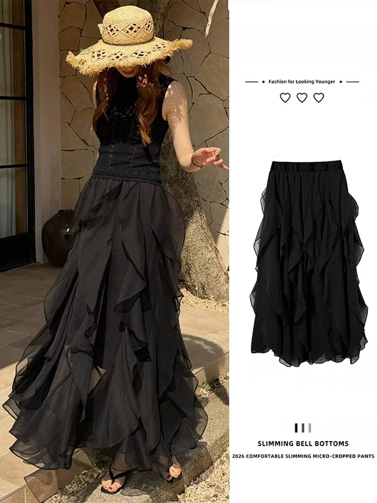 Black Layered Tulle Half Skirt Women's Summer 2026 New Asymmetric Puffy Cake Long Skirt Casual Skin-friendly Breathable
Black Layered Tulle Half Skirt Women's Summer 2026 New Asymmetric Puffy Cake Long Skirt Casual Skin-friendly Breathable