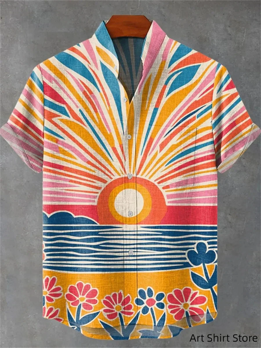 2025 Men's Luxury Casual Simple Summer Art Sunflower Vintage Print Short Sleeve Shirt Comfortable Casual Button Top
2025 Men's Luxury Casual Simple Summer Art Sunflower Vintage Print Short Sleeve Shirt Comfortable Casual Button Top