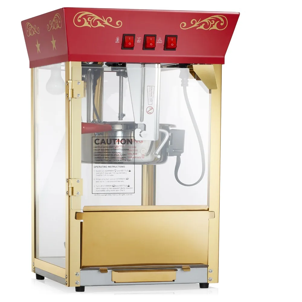Movie Theater Popcorn Machine Vintage Countertop Popper w/ 10 oz Kettle - Red
Movie Theater Popcorn Machine Vintage Countertop Popper w/ 10 oz Kettle - Red