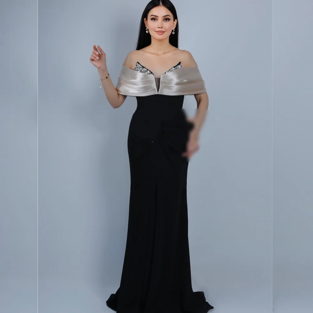 Customized Modern Style Jersey Sequined Pleat Trumpet Off-the-shoulder Long Dresses Bespoke Occasion Formal
Customized Modern Style Jersey Sequined Pleat Trumpet Off-the-shoulder Long Dresses Bespoke Occasion Formal