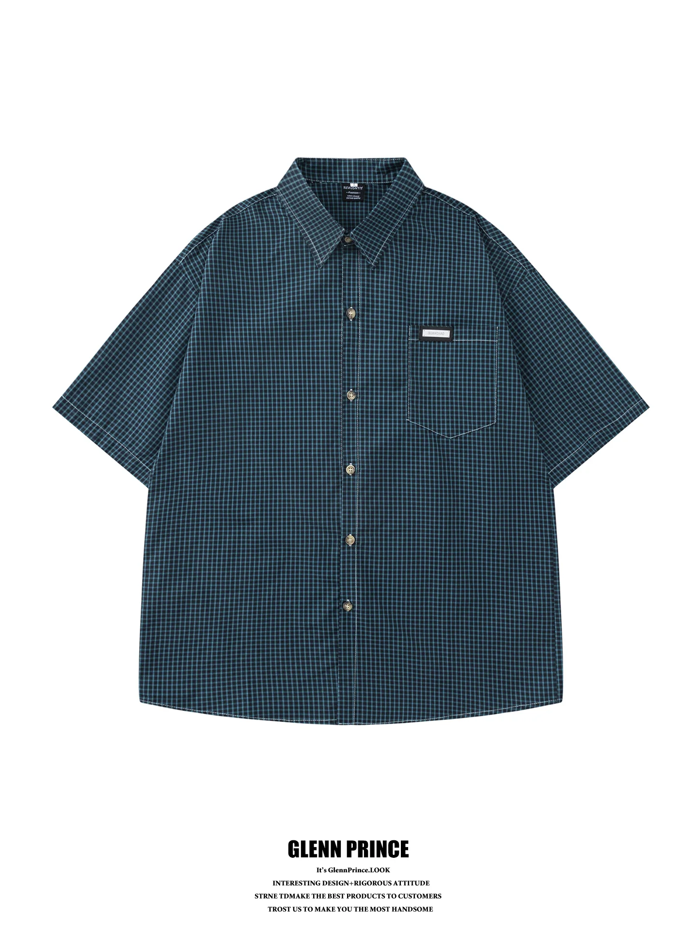 GPstudio Japanese Style Casual Men's Short Sleeve Shirt Summer Blue Plaid Breathable Polyester Cotton Blend Fashionable All-M...
GPstudio Japanese Style Casual Men's Short Sleeve Shirt Summer Blue Plaid Breathable Polyester Cotton Blend Fashionable All-M...