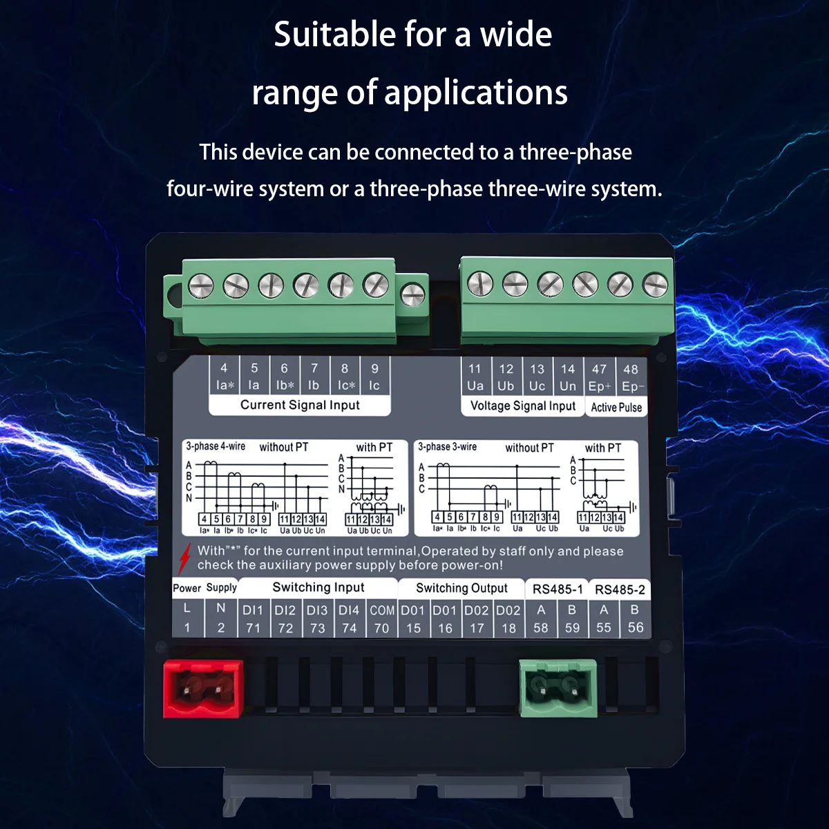 TOMZN 3 Phase 4 Wire System Multi-functional Meter – Phase Voltage, Line Voltage Current Active/Reactive Power PF RS485 Password
TOMZN 3 Phase 4 Wire System Multi-functional Meter – Phase Voltage, Line Voltage Current Active/Reactive Power PF RS485 Password