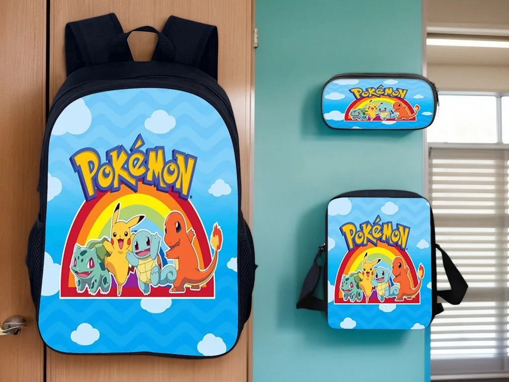 Классический рюкзак Pokemo для маленьких мальчиков и девочек, комплект из 3 предметов, школьный рюкзак с милой боковой сумкой, пенал для студентов
Классический рюкзак Pokemo для маленьких мальчиков и девочек, комплект из 3 предметов, школьный рюкзак с милой боковой сумкой, пенал для студентов