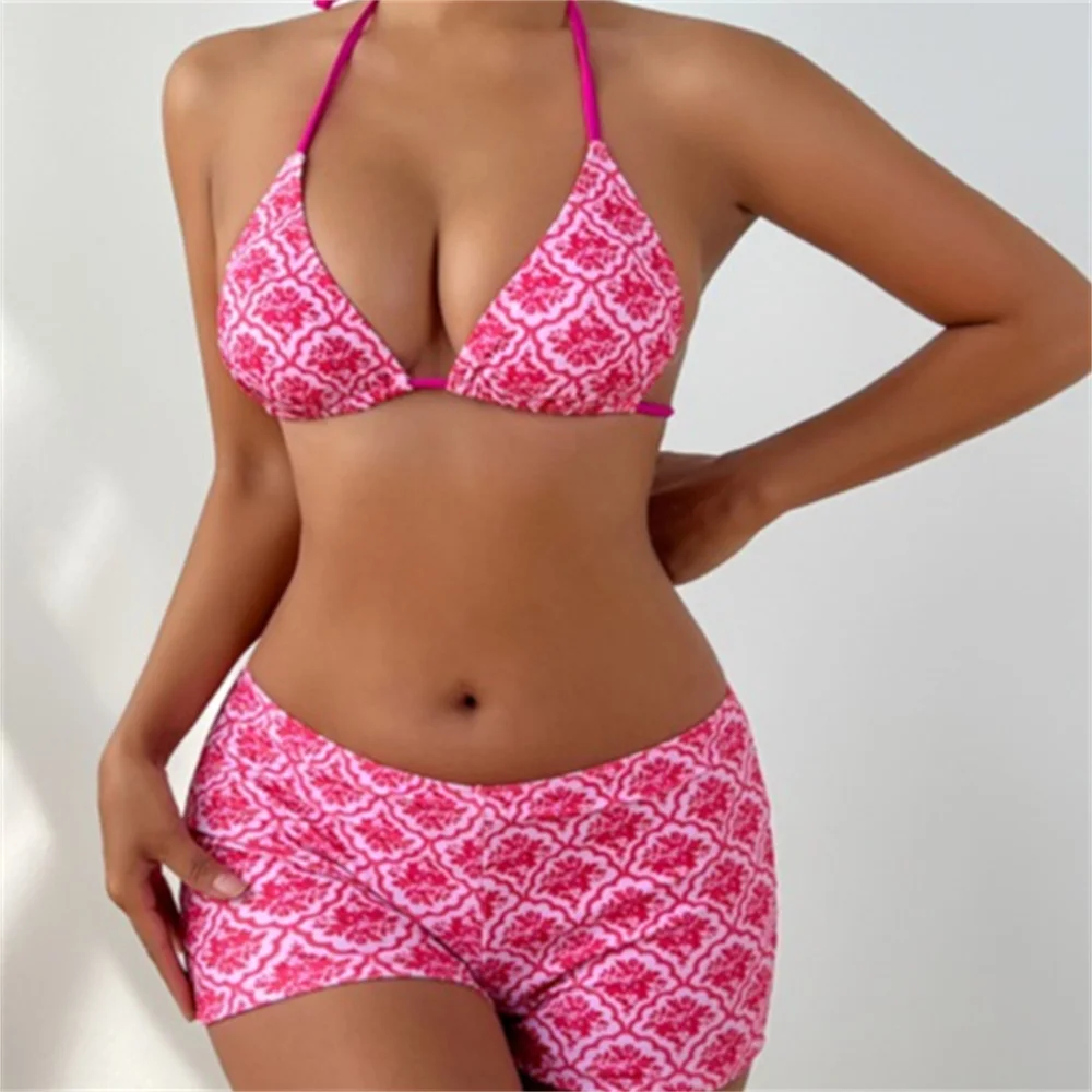 Vintage Floral Bikini Shorts Set Women Backless 3 Piece Micro String Tanga Swimsuit Vacation Swimwear Beach Outfit Print Bikinis
Vintage Floral Bikini Shorts Set Women Backless 3 Piece Micro String Tanga Swimsuit Vacation Swimwear Beach Outfit Print Bikinis