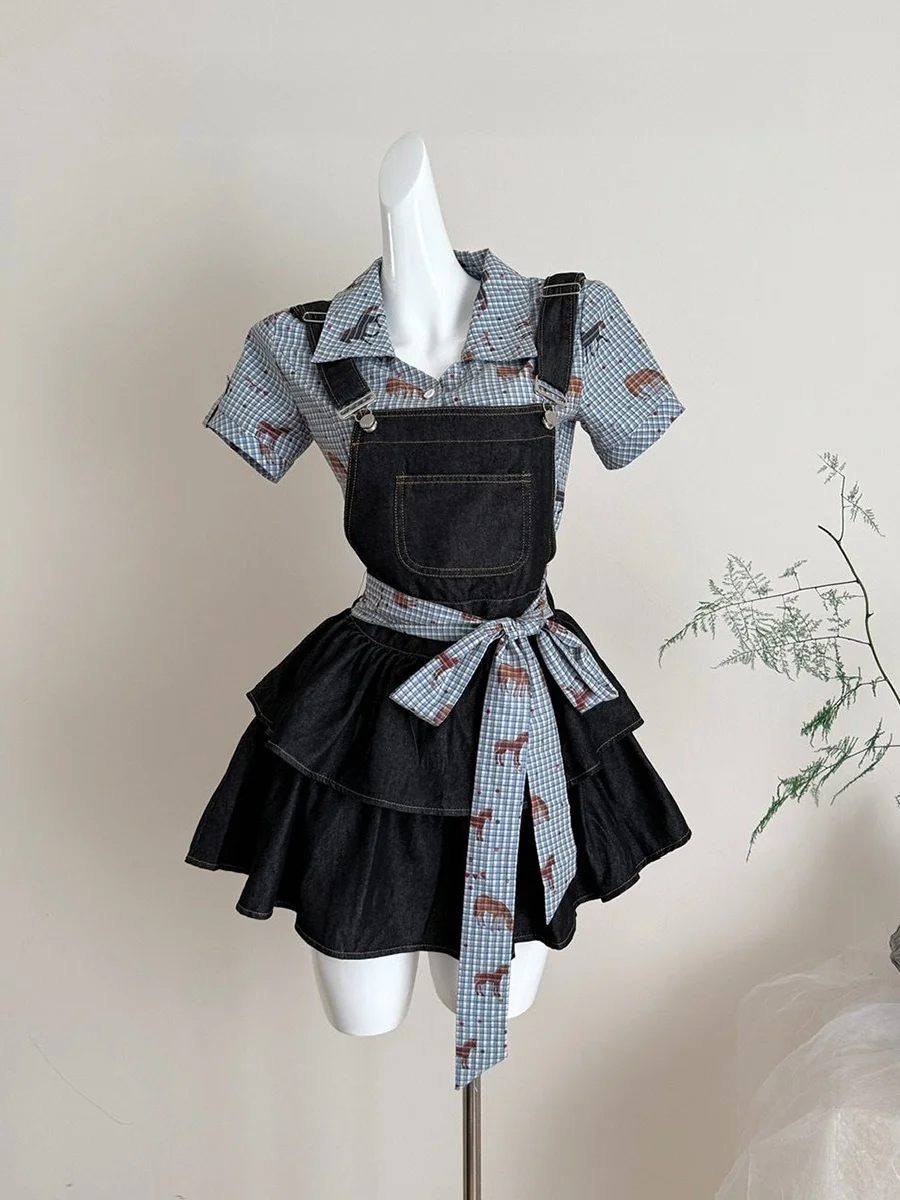 Luckymann College Style Plaid Skirt Set Women's Summer Anti-Aging Two-Piece Suit Polyester Fiber 100% Student Uniform
Luckymann College Style Plaid Skirt Set Women's Summer Anti-Aging Two-Piece Suit Polyester Fiber 100% Student Uniform
