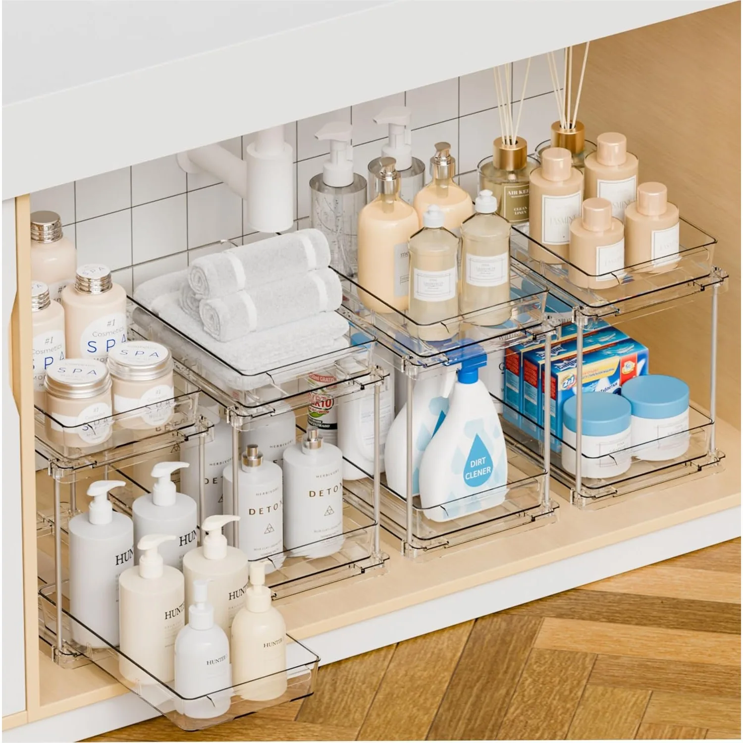 Under Sink Organizers and Storage, Clear Acrylic Two Tier Pull Out Drawers for Bathroom Cabinet, Pantry, Vanity
Under Sink Organizers and Storage, Clear Acrylic Two Tier Pull Out Drawers for Bathroom Cabinet, Pantry, Vanity