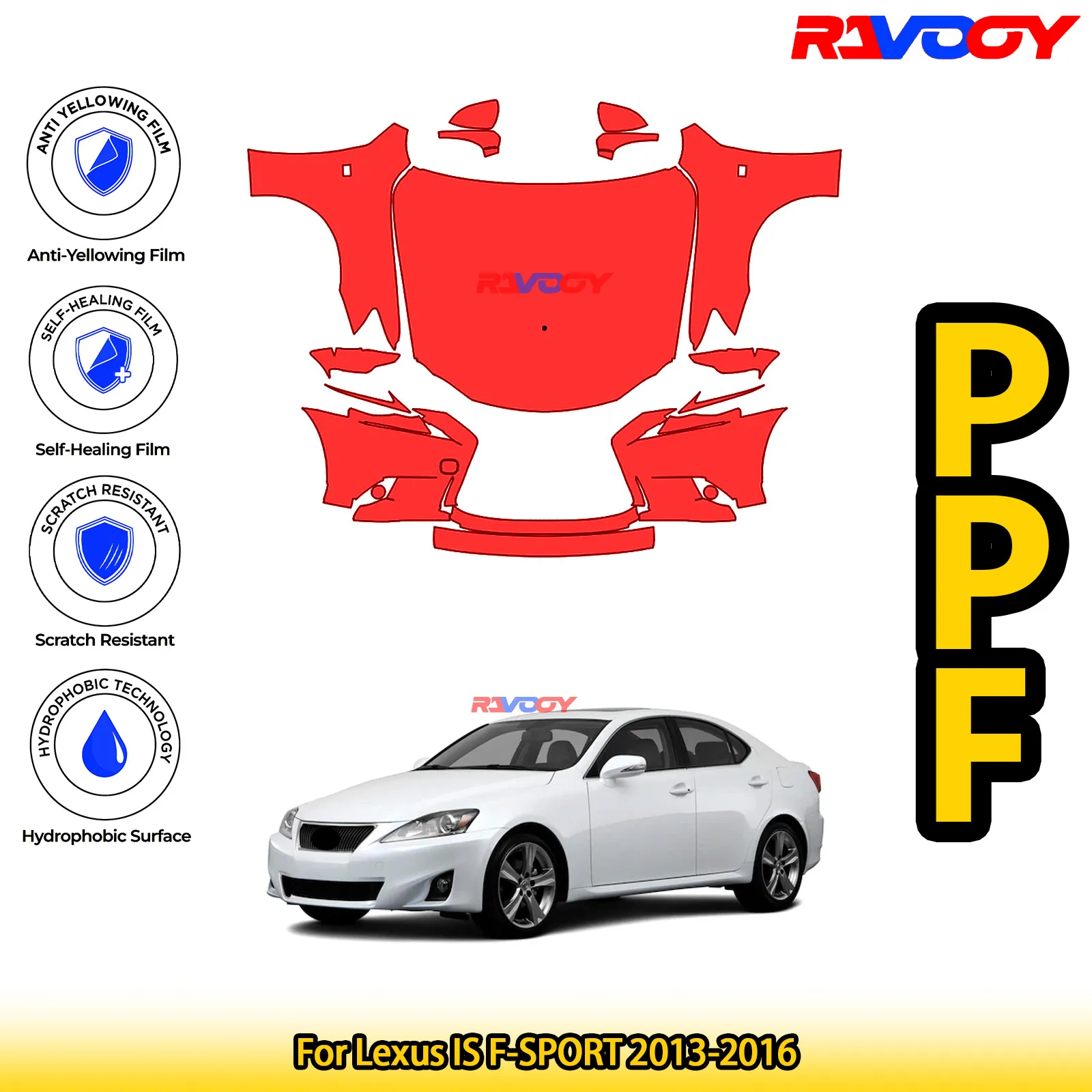 For Lexus IS F-SPORT 2013-2016 Glossy Matte Black Precut front PPF Kit Paint Protection Film 
For Lexus IS F-SPORT 2013-2016 Glossy Matte Black Precut front PPF Kit Paint Protection Film