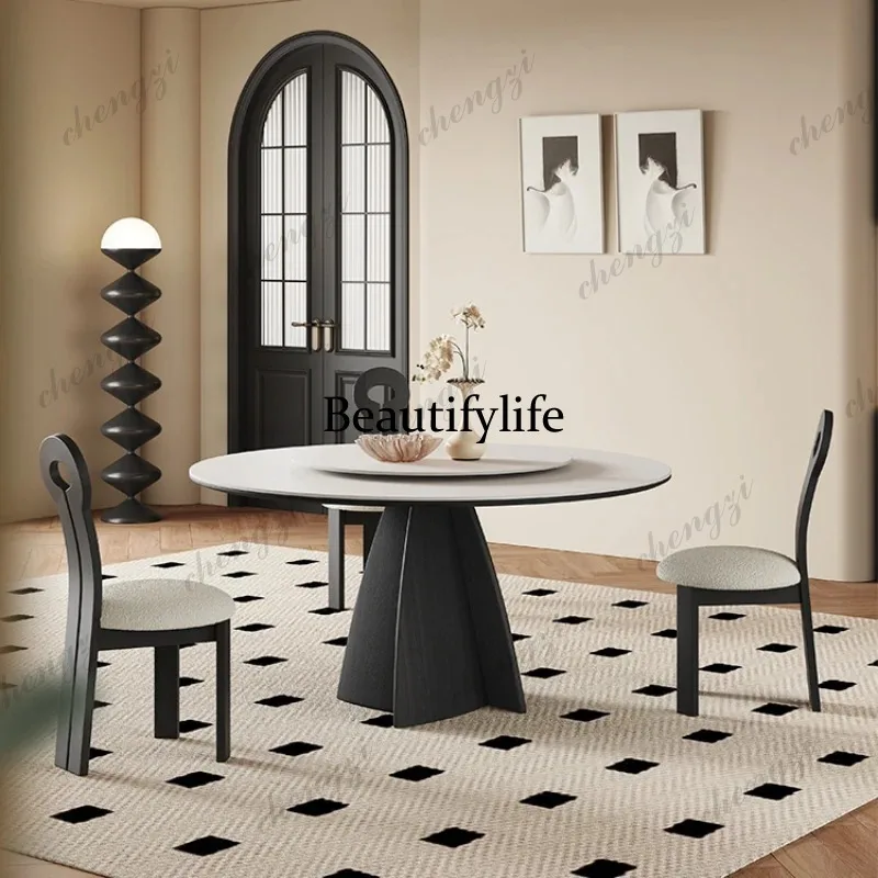 Z138 Modern Design Luxury Dining Table Black 6 Person Restaurant Round Dining Table Living Room Wooden Furniture
Z138 Modern Design Luxury Dining Table Black 6 Person Restaurant Round Dining Table Living Room Wooden Furniture