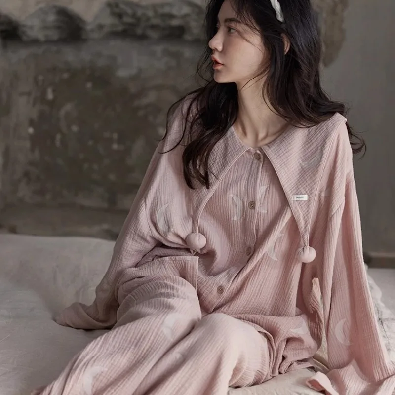 Women's Premium Retro Texture Pajama Set Long Sleeve Trousers Sweet Internet Celebrity Style Plus Size Loungewear Spring Autumn
Women's Premium Retro Texture Pajama Set Long Sleeve Trousers Sweet Internet Celebrity Style Plus Size Loungewear Spring Autumn