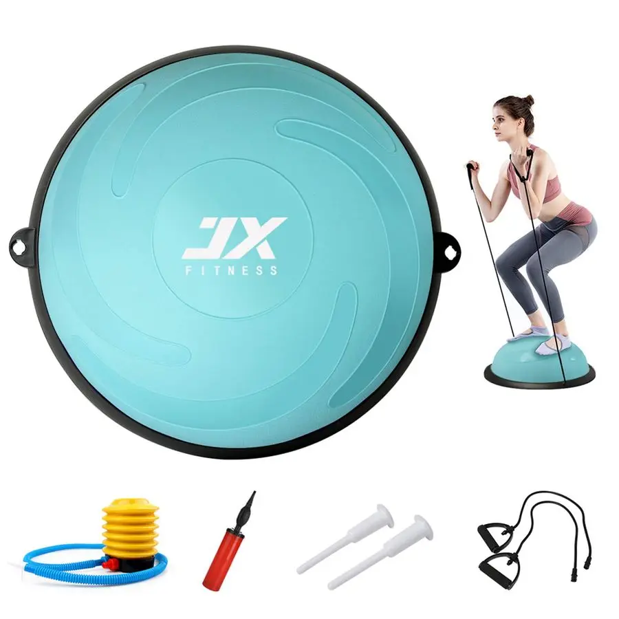 58cm Balance Half Ball Trainer, Stability Exercise Yoga Half Ball with Resistance Bands Pump Improve Core and Ab Strength
58cm Balance Half Ball Trainer, Stability Exercise Yoga Half Ball with Resistance Bands Pump Improve Core and Ab Strength