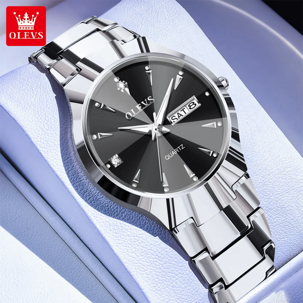 OLEVS 8697 Мужские часы лучшего бренда с автоматической датой и бриллиантовым циферблатом из вольфрамовой стали, роскошные деловые мужские часы
OLEVS 8697 Мужские часы лучшего бренда с автоматической датой и бриллиантовым циферблатом из вольфрамовой стали, роскошные деловые мужские часы