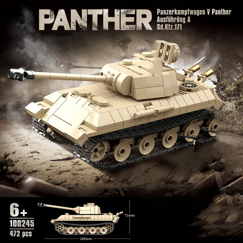 Military Brick WW2 Germany Tank Batisbricks Block Panzerkampfwagen V Panther Vehicle World War Army Figures Toys For Gifts
Military Brick WW2 Germany Tank Batisbricks Block Panzerkampfwagen V Panther Vehicle World War Army Figures Toys For Gifts