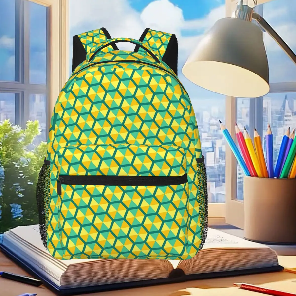 Unique Houndstooth Argyle Honey Bee Pattern Student Backpack School Bag Travel Daypack for Boys Girls Bookbag Shoulder Bags
Unique Houndstooth Argyle Honey Bee Pattern Student Backpack School Bag Travel Daypack for Boys Girls Bookbag Shoulder Bags