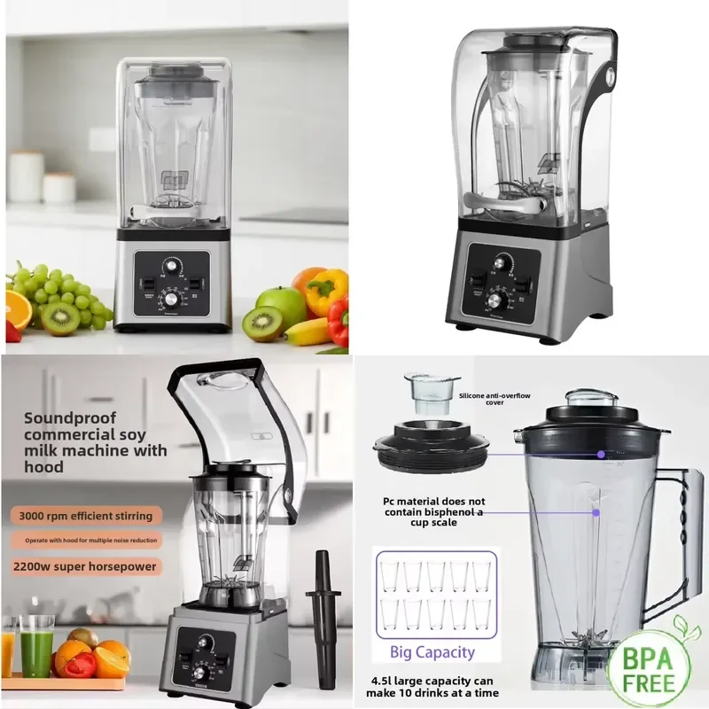 4.5L Electric Commercial Wall-Breaking Milk Shop 7-Speed Automatic Cleaning Milkshake Ice Crusher Soybean Milk Machine
4.5L Electric Commercial Wall-Breaking Milk Shop 7-Speed Automatic Cleaning Milkshake Ice Crusher Soybean Milk Machine
