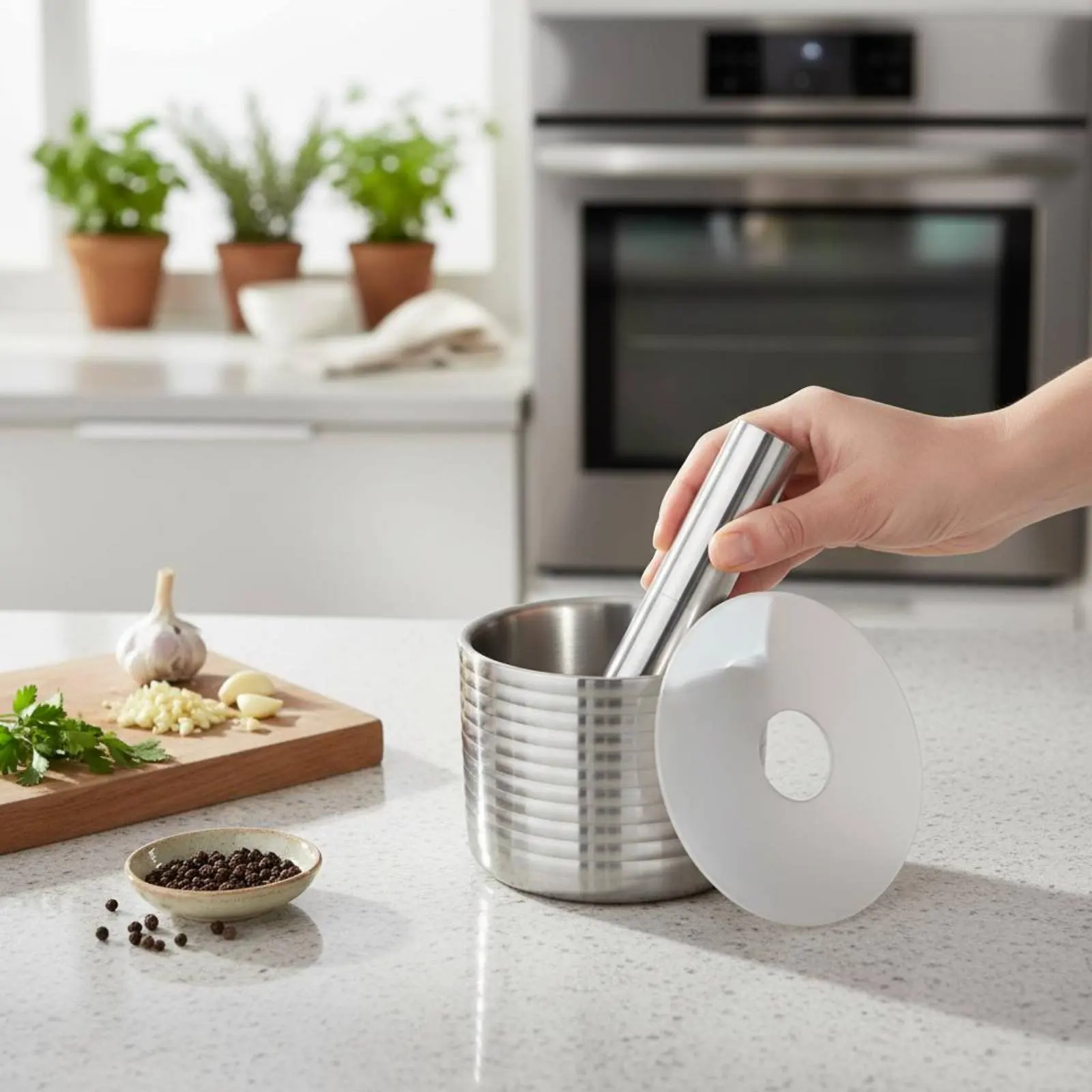 Stainless Steel Grinding Bowl and Pestle Set Easy to Clean Garlic Crusher Bowl Medication Crusher Grinder Non-Slip Base
Stainless Steel Grinding Bowl and Pestle Set Easy to Clean Garlic Crusher Bowl Medication Crusher Grinder Non-Slip Base