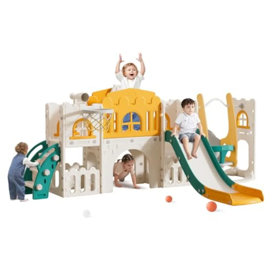 10 in 1 Toddler Slide for Ages 1-3 with Swing Basketball Hoop and Telescope Indoor Outdoor Playset Playground Equipment
10 in 1 Toddler Slide for Ages 1-3 with Swing Basketball Hoop and Telescope Indoor Outdoor Playset Playground Equipment