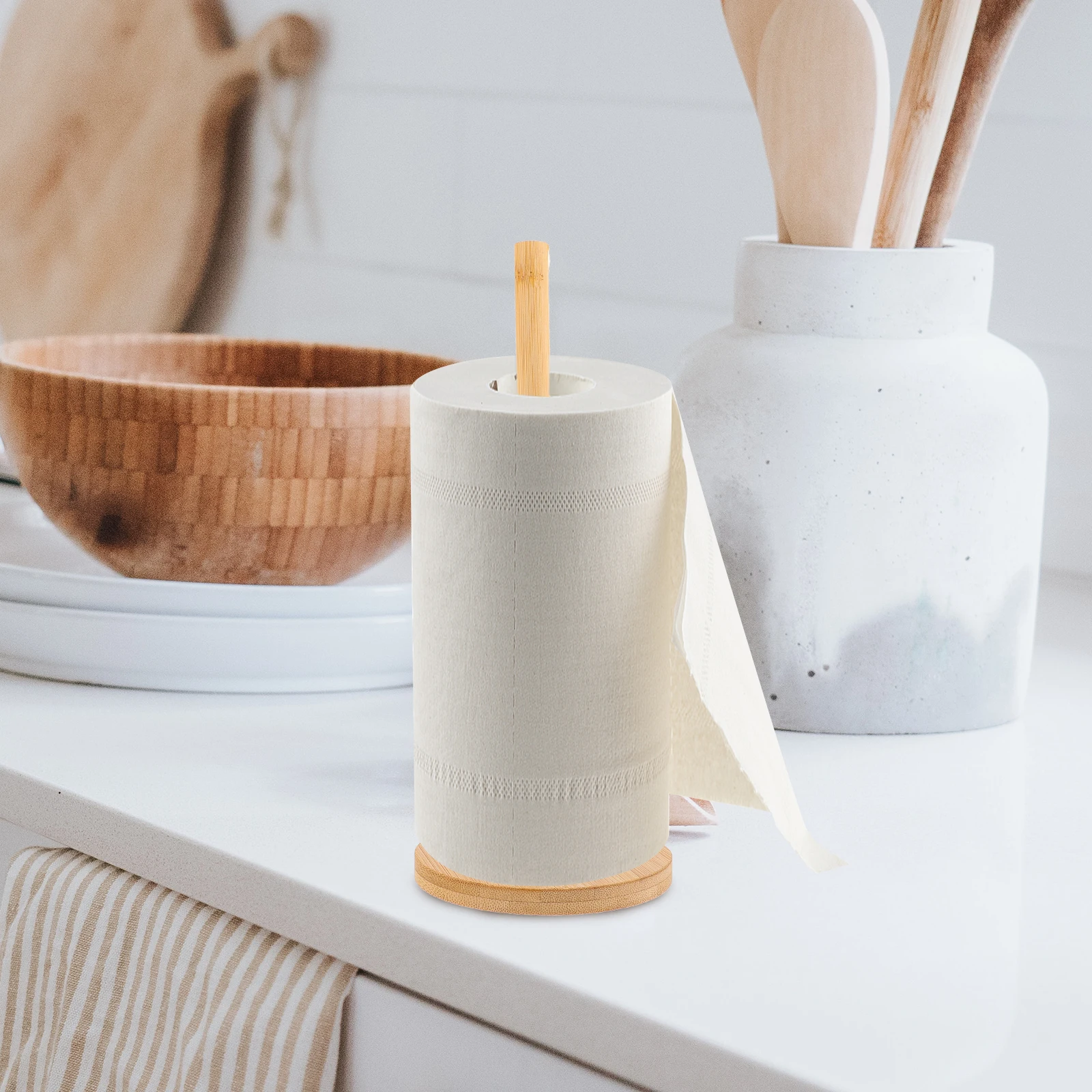 Bamboo Paper Towel Holder Kitchen Bathroom Stand Durable Vertical Space Saving Easy Install No Drilling Wooden Countertop Rack
Bamboo Paper Towel Holder Kitchen Bathroom Stand Durable Vertical Space Saving Easy Install No Drilling Wooden Countertop Rack