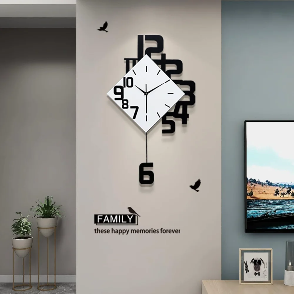 Large Wall Clocks for Living Room Decor Silent Pendulum Battery Operated Non-Ticking for Bedroom Kitchen Office Wall Clocks
Large Wall Clocks for Living Room Decor Silent Pendulum Battery Operated Non-Ticking for Bedroom Kitchen Office Wall Clocks