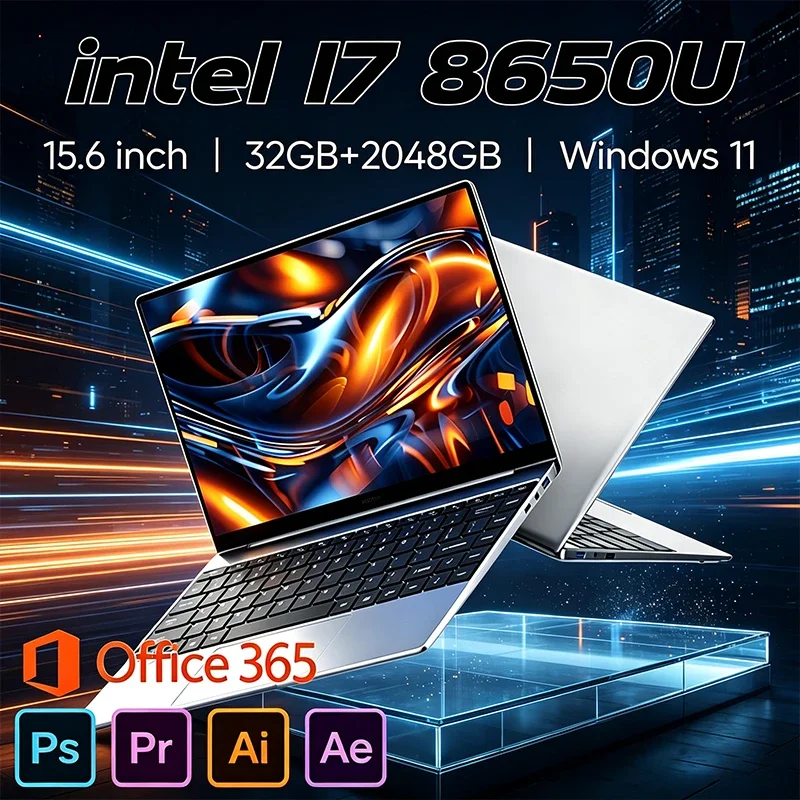 Ultra Slim Intel I7-8650U Laptop 32GB+2TB Speed Storage Windows 11 15.6" Display Portable Design for Office Work Gaming Student
Ultra Slim Intel I7-8650U Laptop 32GB+2TB Speed Storage Windows 11 15.6" Display Portable Design for Office Work Gaming Student