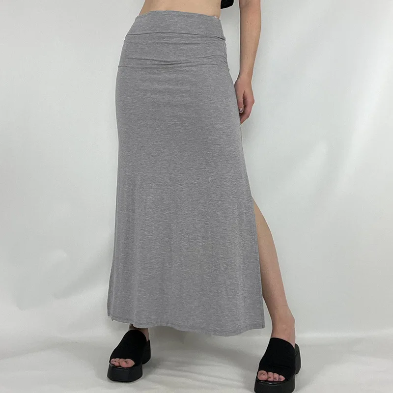 European and American casual style basic simple sexy high slit skirt women's high waist straight tube hem slimming knit skirt
European and American casual style basic simple sexy high slit skirt women's high waist straight tube hem slimming knit skirt