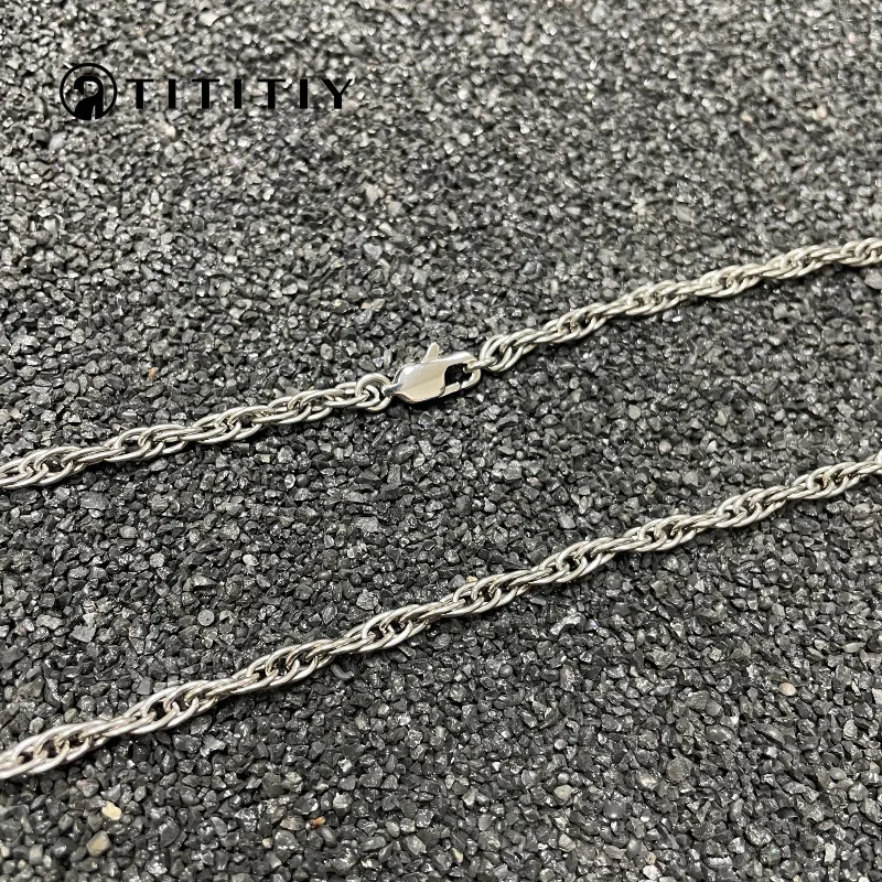 TA1 Pure Titanium Necklace Wide 3.8mm Twisted Chain Anti Allergic Clavicle Chain Trendy Hip Hop Men Women Necklaces Exquisite
TA1 Pure Titanium Necklace Wide 3.8mm Twisted Chain Anti Allergic Clavicle Chain Trendy Hip Hop Men Women Necklaces Exquisite