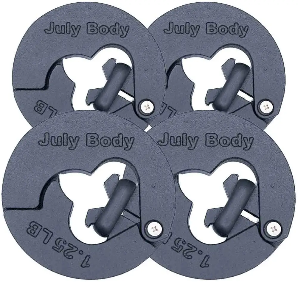 1.25 Pound Weight Clips for Dumbbells, Kettlebells, Barbells - Adds 2.5 Pounds Total in 4-Pack
1.25 Pound Weight Clips for Dumbbells, Kettlebells, Barbells - Adds 2.5 Pounds Total in 4-Pack