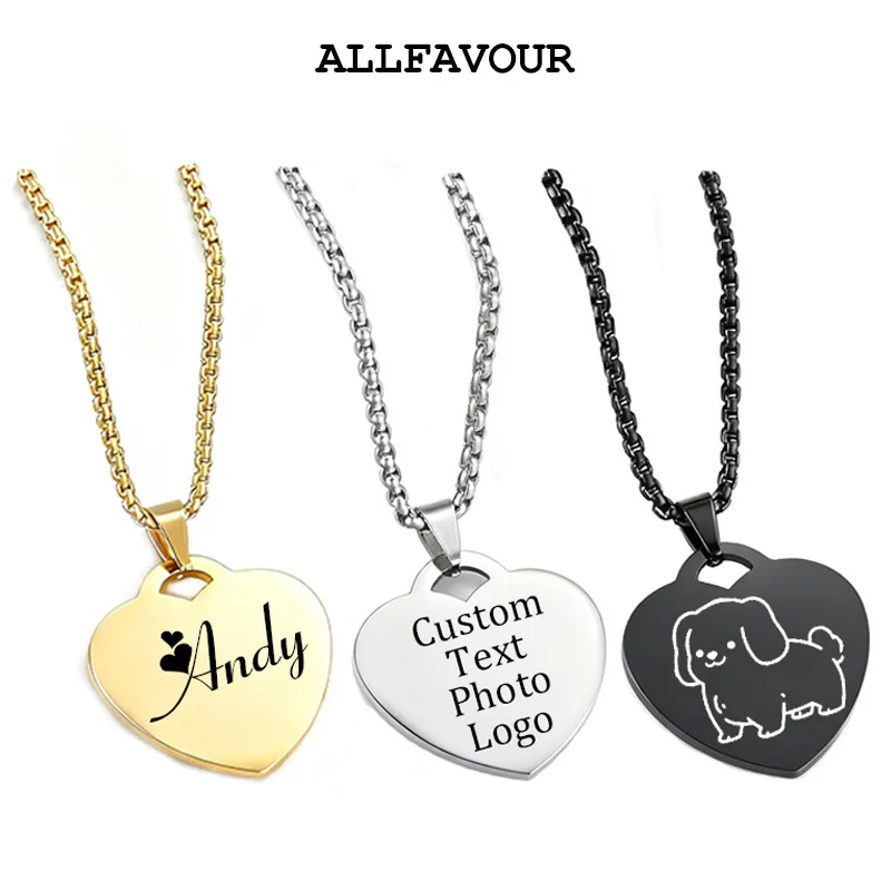 Personalized Custom Heart Necklaces Engrave Photo Logo Text For Men Women Stainless Steel Pendant Wedding Birthday Jewelry Gift
Personalized Custom Heart Necklaces Engrave Photo Logo Text For Men Women Stainless Steel Pendant Wedding Birthday Jewelry Gift