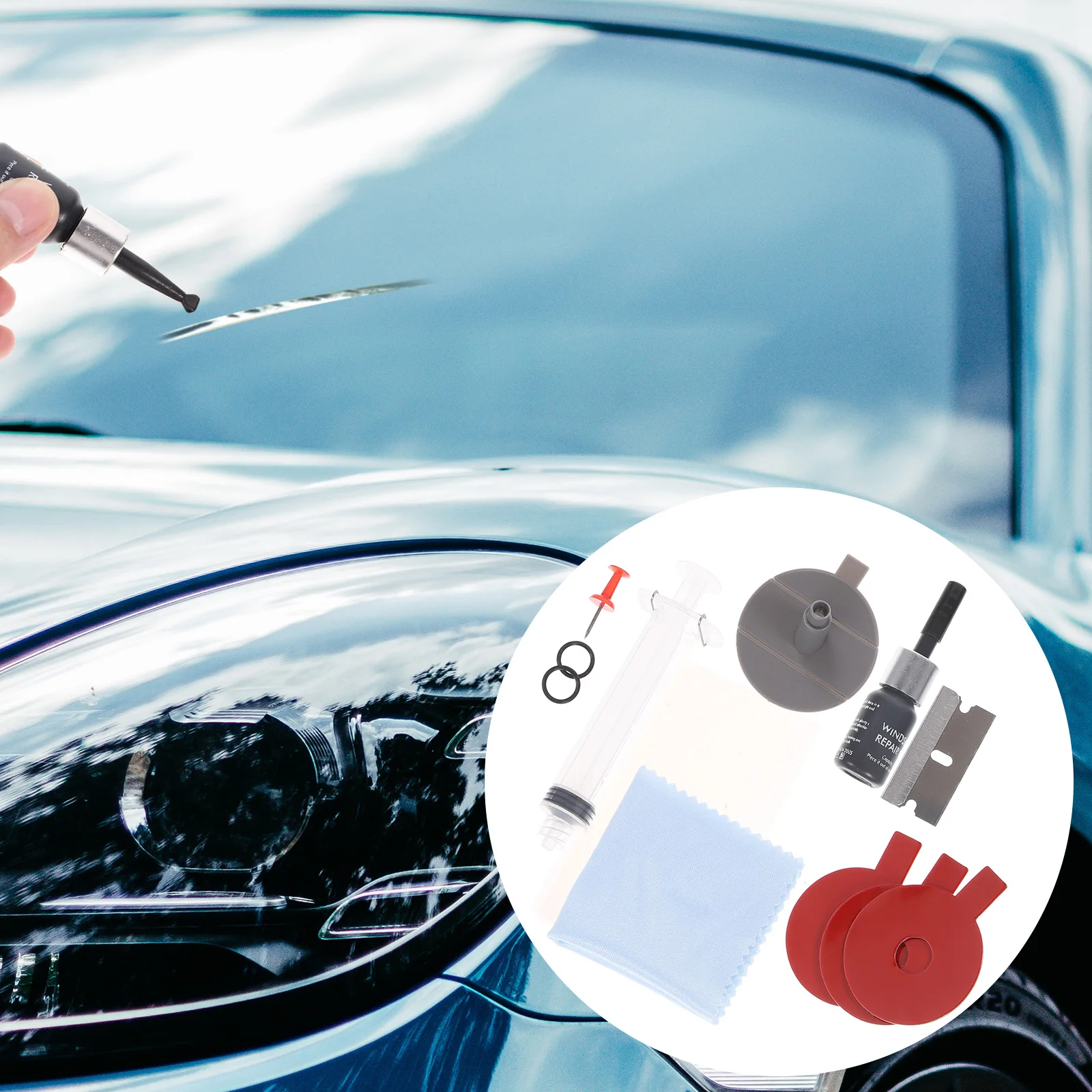1 set Auto Glass Windshield Repair Kit for Long Cracks Chips Scratch Red Professional Practical Complete Configuration Bullseye
1 set Auto Glass Windshield Repair Kit for Long Cracks Chips Scratch Red Professional Practical Complete Configuration Bullseye