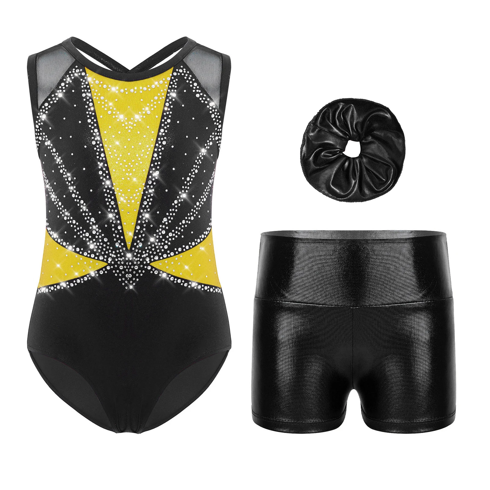 Kids Girls Ballet Dance Leotard Gymnastics Jersey Performance Costume Shiny Rhinestones Figure Skating Bodysuit with Shorts Set 
Kids Girls Ballet Dance Leotard Gymnastics Jersey Performance Costume Shiny Rhinestones Figure Skating Bodysuit with Shorts Set