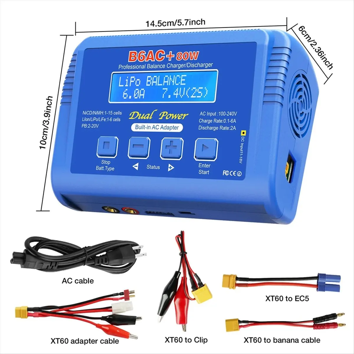 Зарядное устройство AS62 B6AC 80W для LiPo аккумуляторов, умное балансировочное зарядное устройство для LiPo/Li-Ion 1-6S, NiCD/NiMH/PB аккумуляторов 1-15S, вилка стандарта США
Зарядное устройство AS62 B6AC 80W для LiPo аккумуляторов, умное балансировочное зарядное устройство для LiPo/Li-Ion 1-6S, NiCD/NiMH/PB аккумуляторов 1-15S, вилка стандарта США