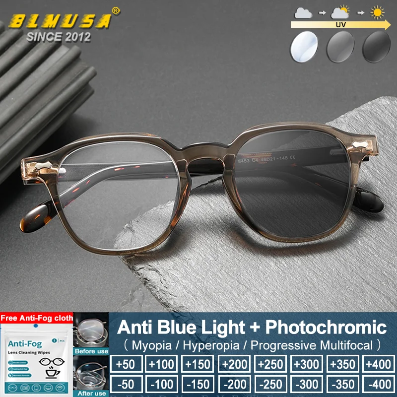 BLMUSA (S) Unsiex New Simple Design Photochromic Prescription Reading Glasses Blue Light Blocking Myopia Hyperopia Eyeglasses
BLMUSA (S) Unsiex New Simple Design Photochromic Prescription Reading Glasses Blue Light Blocking Myopia Hyperopia Eyeglasses