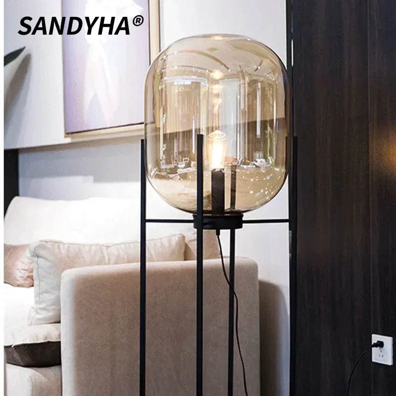 SANDYHA Nordic Oval Glass Lampshade Floor Lamp Home Decor Iron Bracket Art Sofa Bedroom Living Room Lighting Bedside Table Lamp
SANDYHA Nordic Oval Glass Lampshade Floor Lamp Home Decor Iron Bracket Art Sofa Bedroom Living Room Lighting Bedside Table Lamp