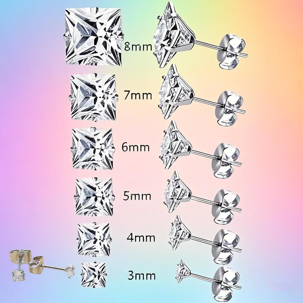 Hypoallergenic 3/4/5mm Push-back Stud Earrings 316l Stianless Steel Needle Brief Jewelry For Choose
Hypoallergenic 3/4/5mm Push-back Stud Earrings 316l Stianless Steel Needle Brief Jewelry For Choose