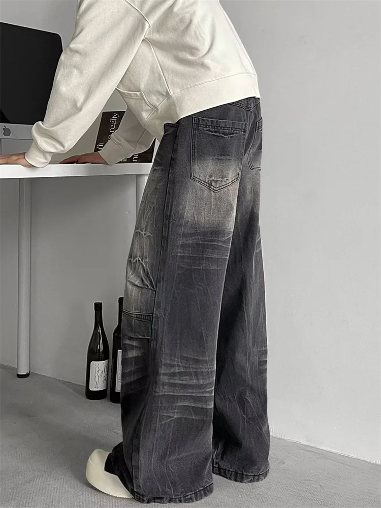 Retro Lightning Crack Washed Jeans Men's Trendy Loose Casual Wide Leg Pants Youthful Style Spring Wear Durable Straight Cut
Retro Lightning Crack Washed Jeans Men's Trendy Loose Casual Wide Leg Pants Youthful Style Spring Wear Durable Straight Cut