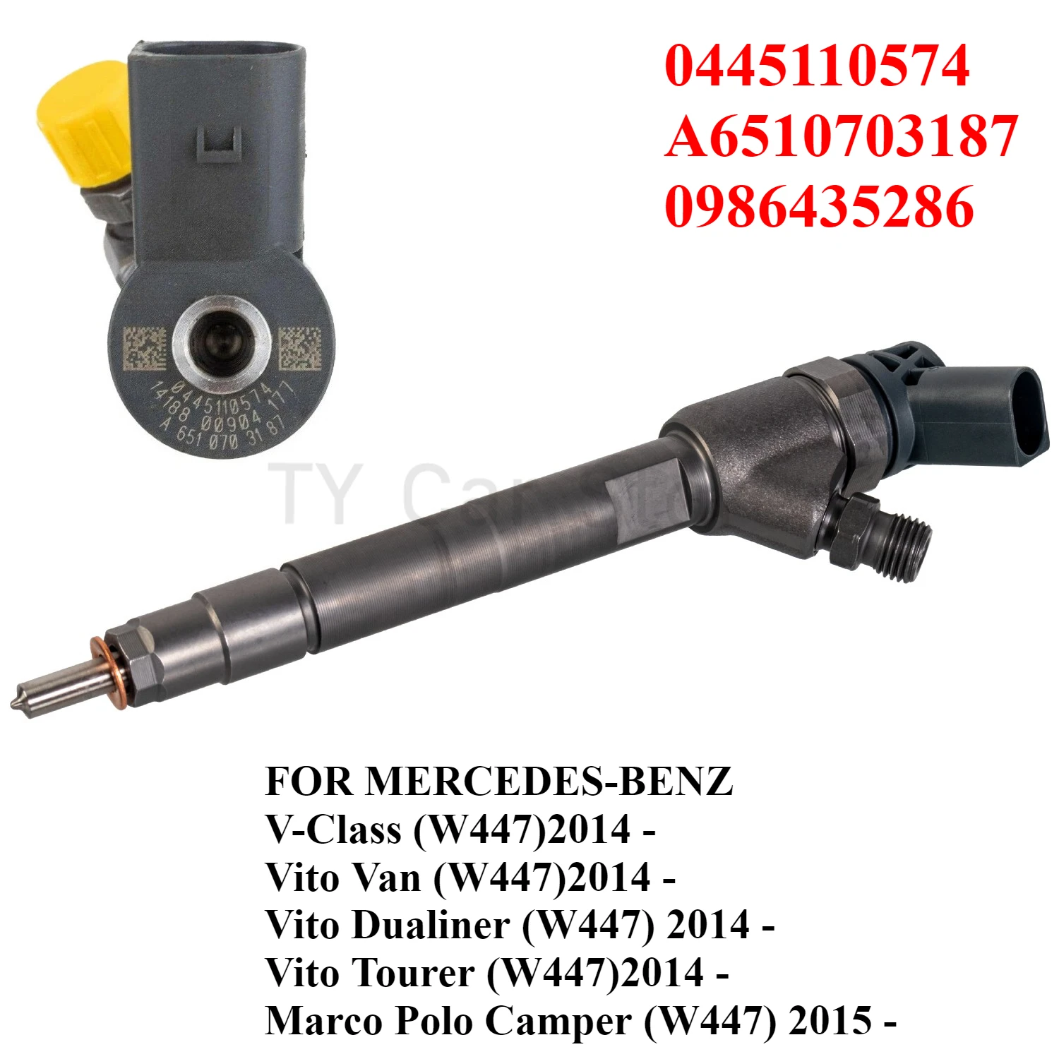 0445110574 A6510703187 New Diesel Fuel Injector Nozzle For MERCEDES-BENZ W447 V-Class, VITO, MARCO POLO 200 220 250CDI 2014-
0445110574 A6510703187 New Diesel Fuel Injector Nozzle For MERCEDES-BENZ W447 V-Class, VITO, MARCO POLO 200 220 250CDI 2014-