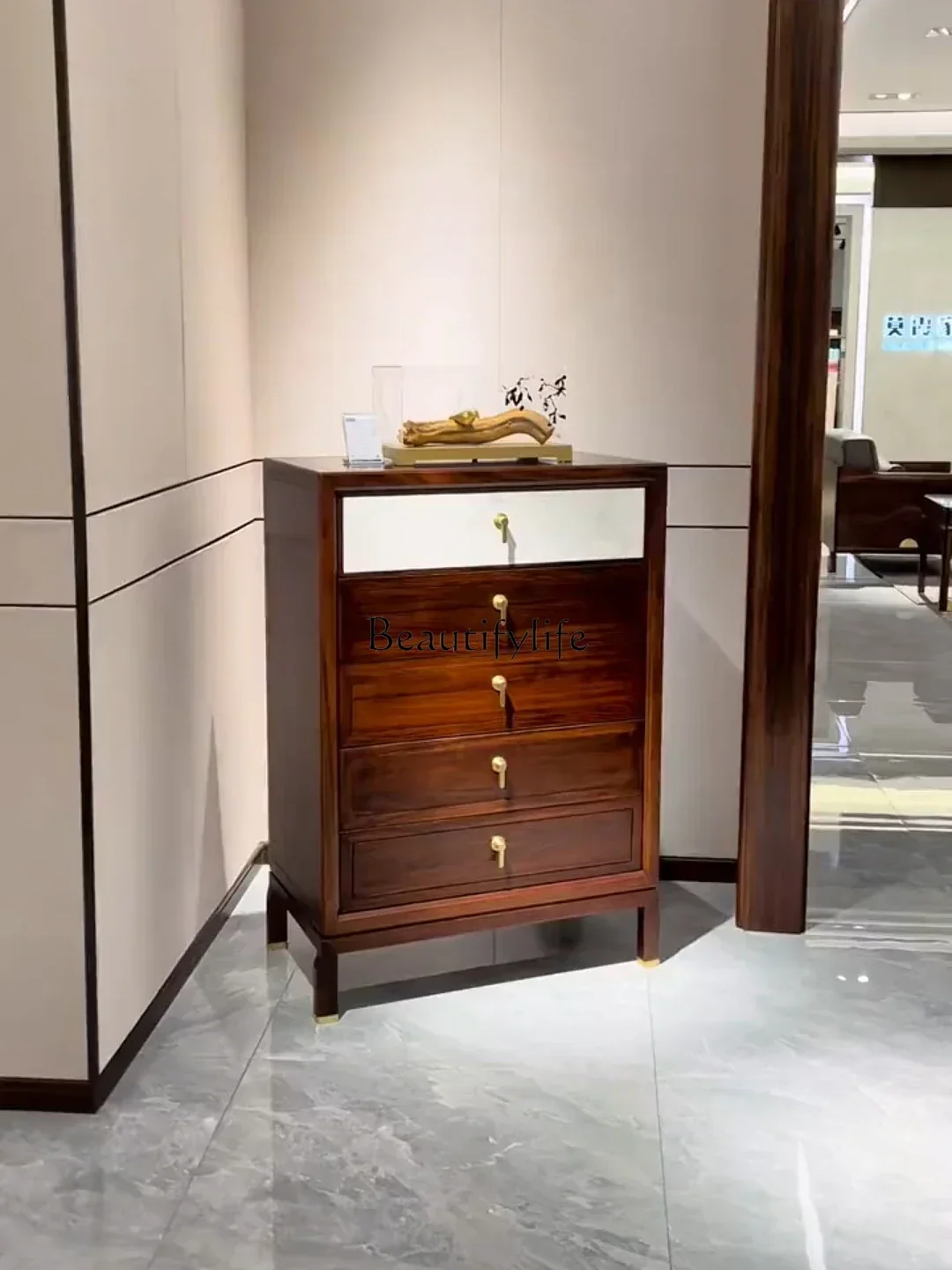 FG11New Chinese ebony wood chest of drawers simple light luxury solid wood storage storage cabinet
FG11New Chinese ebony wood chest of drawers simple light luxury solid wood storage storage cabinet