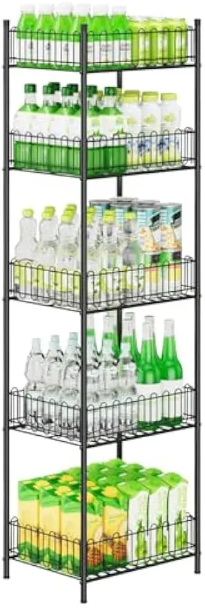 5-уровневый отдельно стоящий органайзер для банок и бутылок для хранения в кладовой, кухне, гостиной
5-уровневый отдельно стоящий органайзер для банок и бутылок для хранения в кладовой, кухне, гостиной