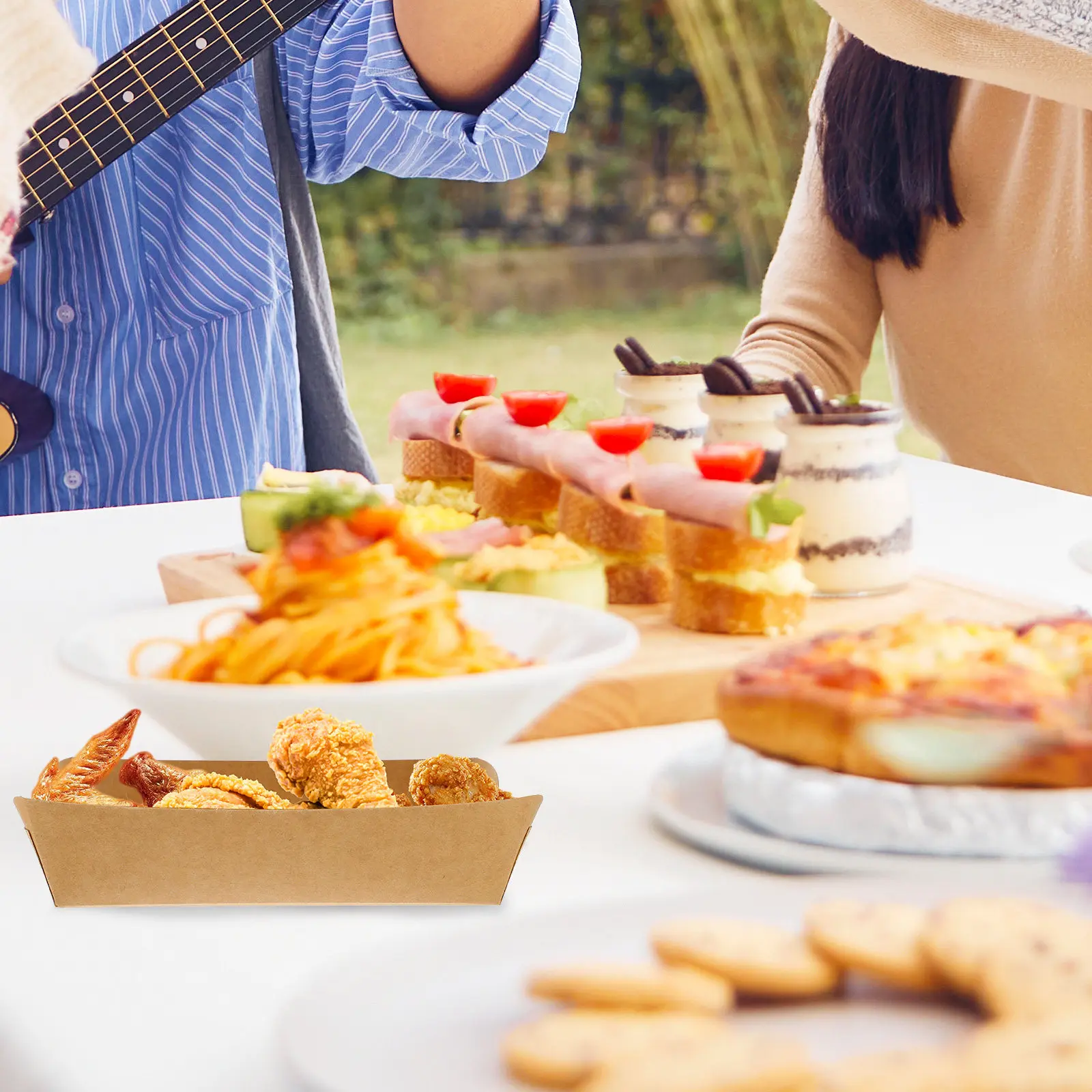 100 шт. жиростойких бумажных контейнеров для еды: лотки для жарки, коробки для микроволновки, держатели для жареной курицы, контейнеры для закусок
100 шт. жиростойких бумажных контейнеров для еды: лотки для жарки, коробки для микроволновки, держатели для жареной курицы, контейнеры для закусок