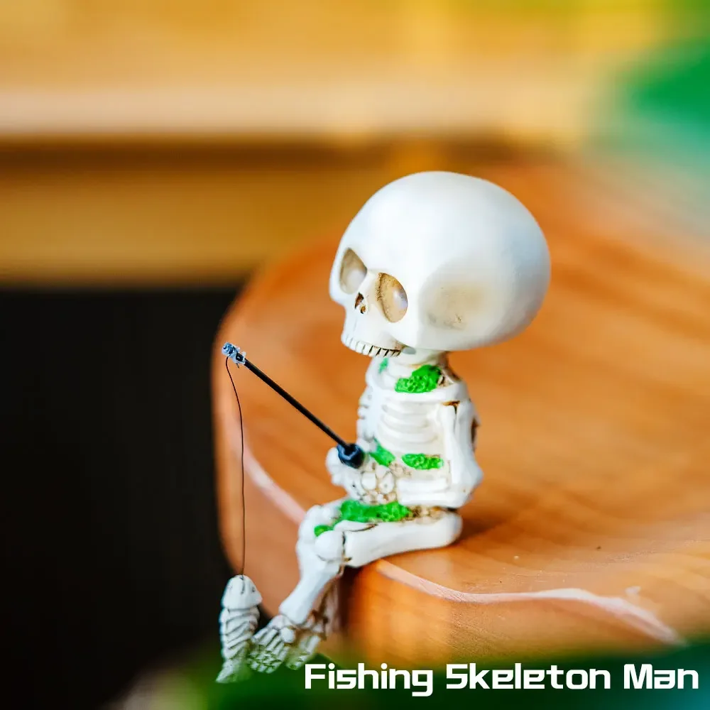 Unswervingly until death, the fishing skeleton man creative tabletop ornament
Unswervingly until death, the fishing skeleton man creative tabletop ornament