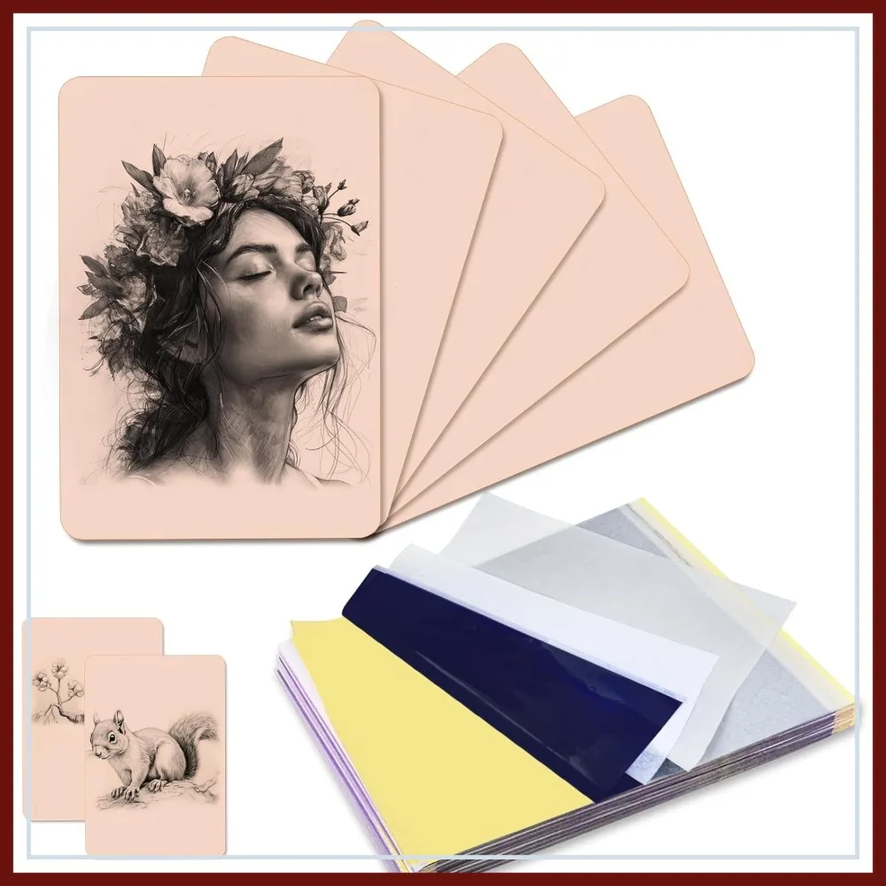 15PCS Tattoo Practice Skins with Transfer Paper, Fake Skin & Stencil Kit for Beginners
15PCS Tattoo Practice Skins with Transfer Paper, Fake Skin & Stencil Kit for Beginners