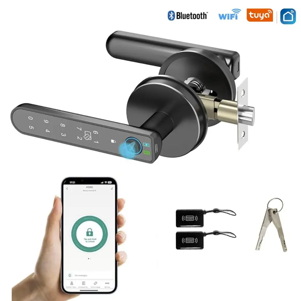 Tuya SmartLife WiFi Remote Control Smart Fingerprint Password RFID IC Card Lock Dead Latter for Wooden Metal Door Indoor
Tuya SmartLife WiFi Remote Control Smart Fingerprint Password RFID IC Card Lock Dead Latter for Wooden Metal Door Indoor