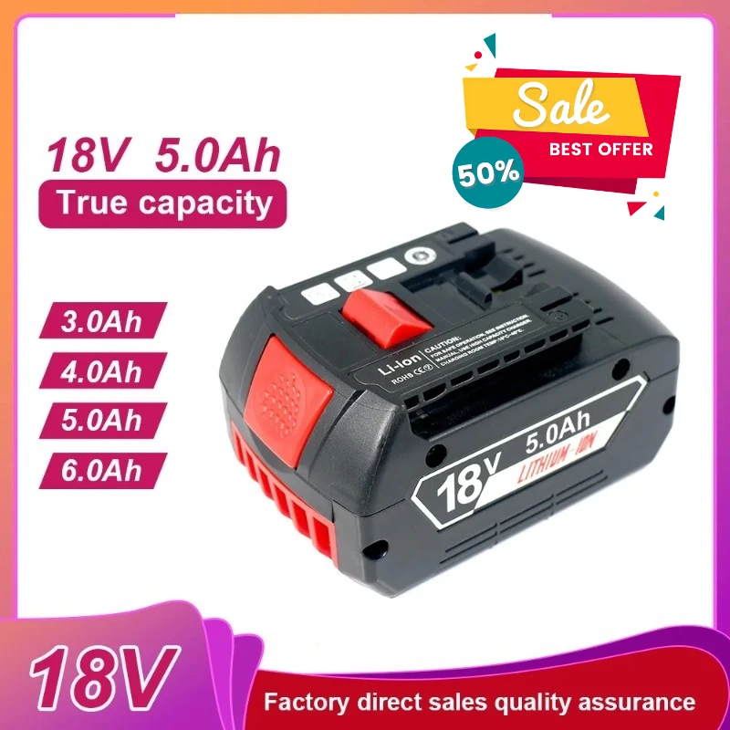 For Bosch 18650 Power Tool Battery for Bosch 18V BAT609 BAT609G BAT618 BAT618G 3601H61S10607 2 336 091 2 607 336
For Bosch 18650 Power Tool Battery for Bosch 18V BAT609 BAT609G BAT618 BAT618G 3601H61S10607 2 336 091 2 607 336