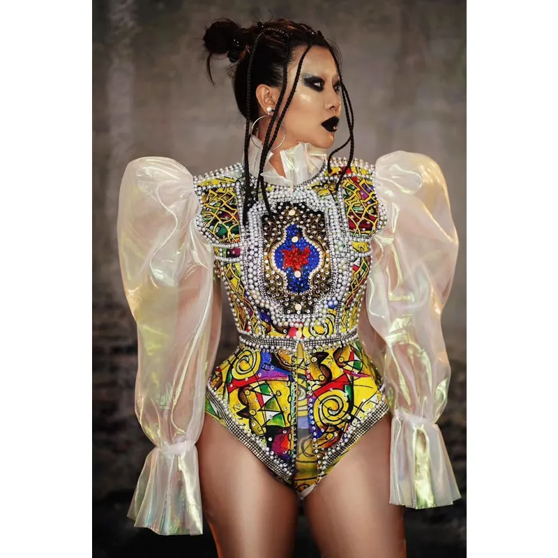 Bar Stage Singer Dance Group Sexy Costume Vintage Printed Pearl Jacket Shorts Set Women Birthday Celebrate Prom Performance Wear
Bar Stage Singer Dance Group Sexy Costume Vintage Printed Pearl Jacket Shorts Set Women Birthday Celebrate Prom Performance Wear