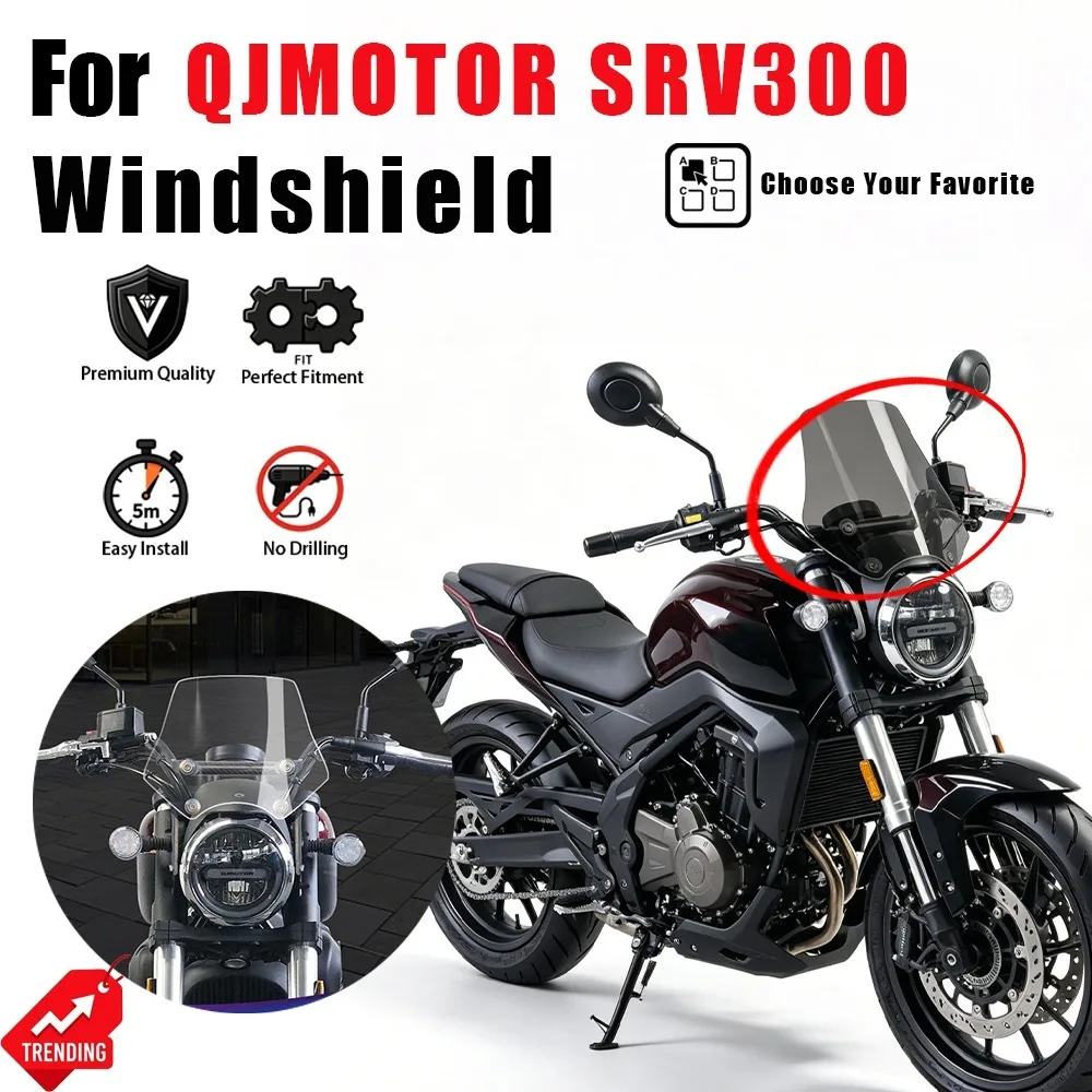 Modified Vintage Front Windshield Small Windscreen Wind Deflector Bracket with Phone Stand Holder Parts for QJMOTOR Flash 300
Modified Vintage Front Windshield Small Windscreen Wind Deflector Bracket with Phone Stand Holder Parts for QJMOTOR Flash 300