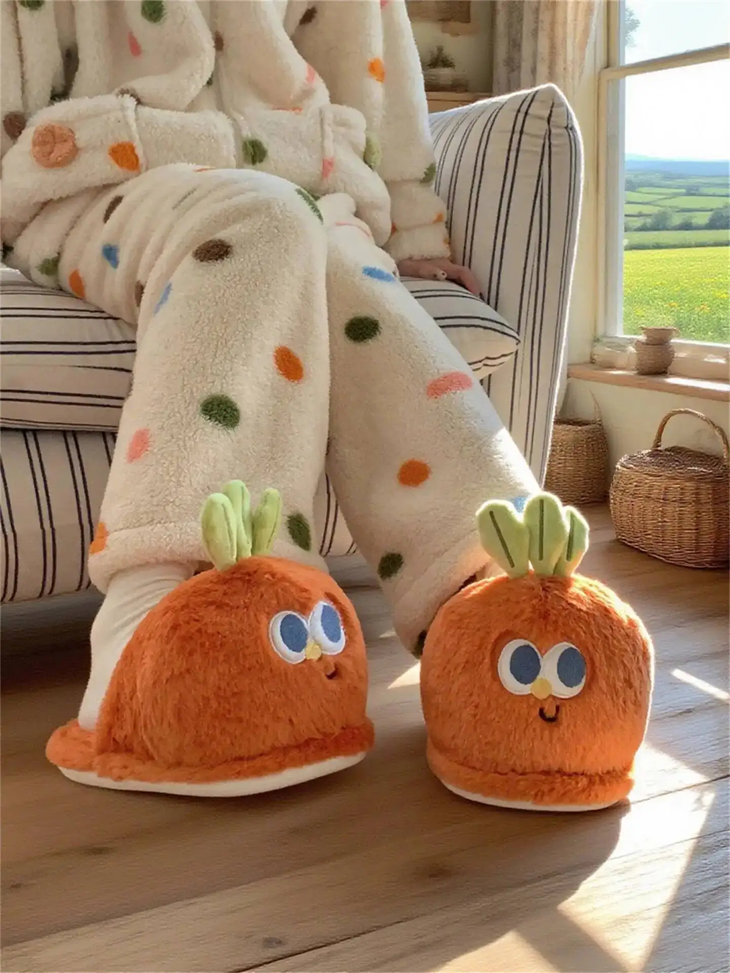 Funny Carrot Plush Slippers 2025 Autumn Winter Home Slippers For Women Non Slip Indoor Household Closed Toe Furry Cotton Shoes
Funny Carrot Plush Slippers 2025 Autumn Winter Home Slippers For Women Non Slip Indoor Household Closed Toe Furry Cotton Shoes