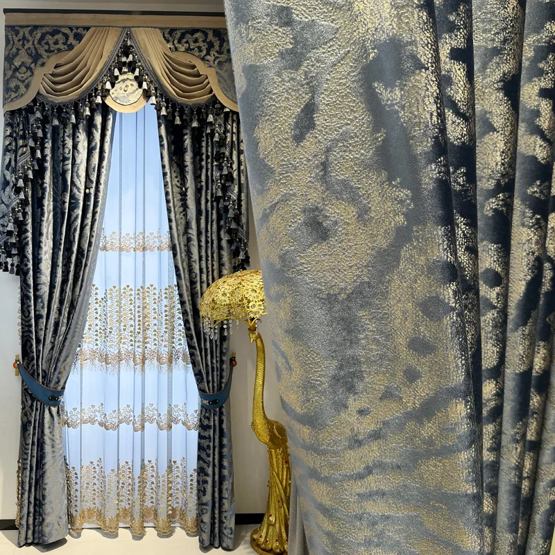 Custom Fantastic modern French vintage bronzed velvet living room grey blue cloth blackout curtain tulle valance drape C2065
Custom Fantastic modern French vintage bronzed velvet living room grey blue cloth blackout curtain tulle valance drape C2065