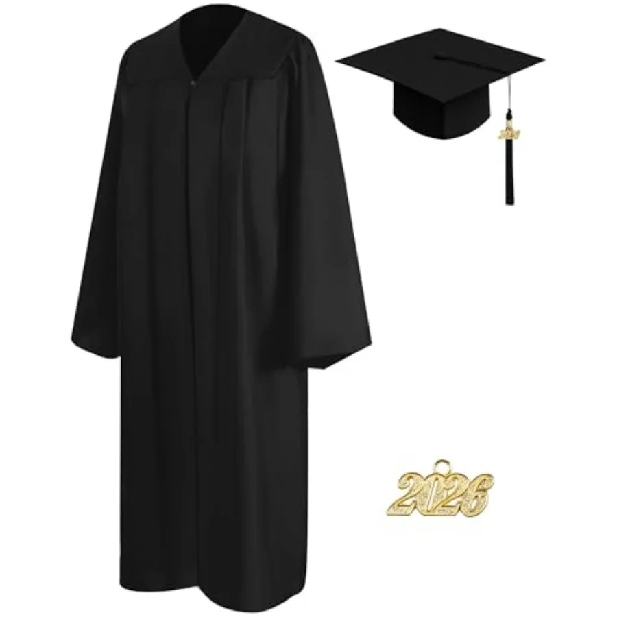 Matte Graduation Cap and Gown 2026 Set with Tassel Graduation for High School College Bachelor Black-48
Matte Graduation Cap and Gown 2026 Set with Tassel Graduation for High School College Bachelor Black-48