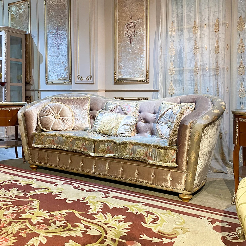 Large apartment household embroidered fabric three-person sofa spot furniture
Large apartment household embroidered fabric three-person sofa spot furniture